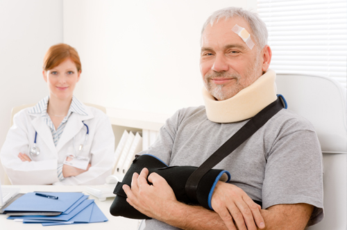 Personal injury client consulting with an attorney after an accident